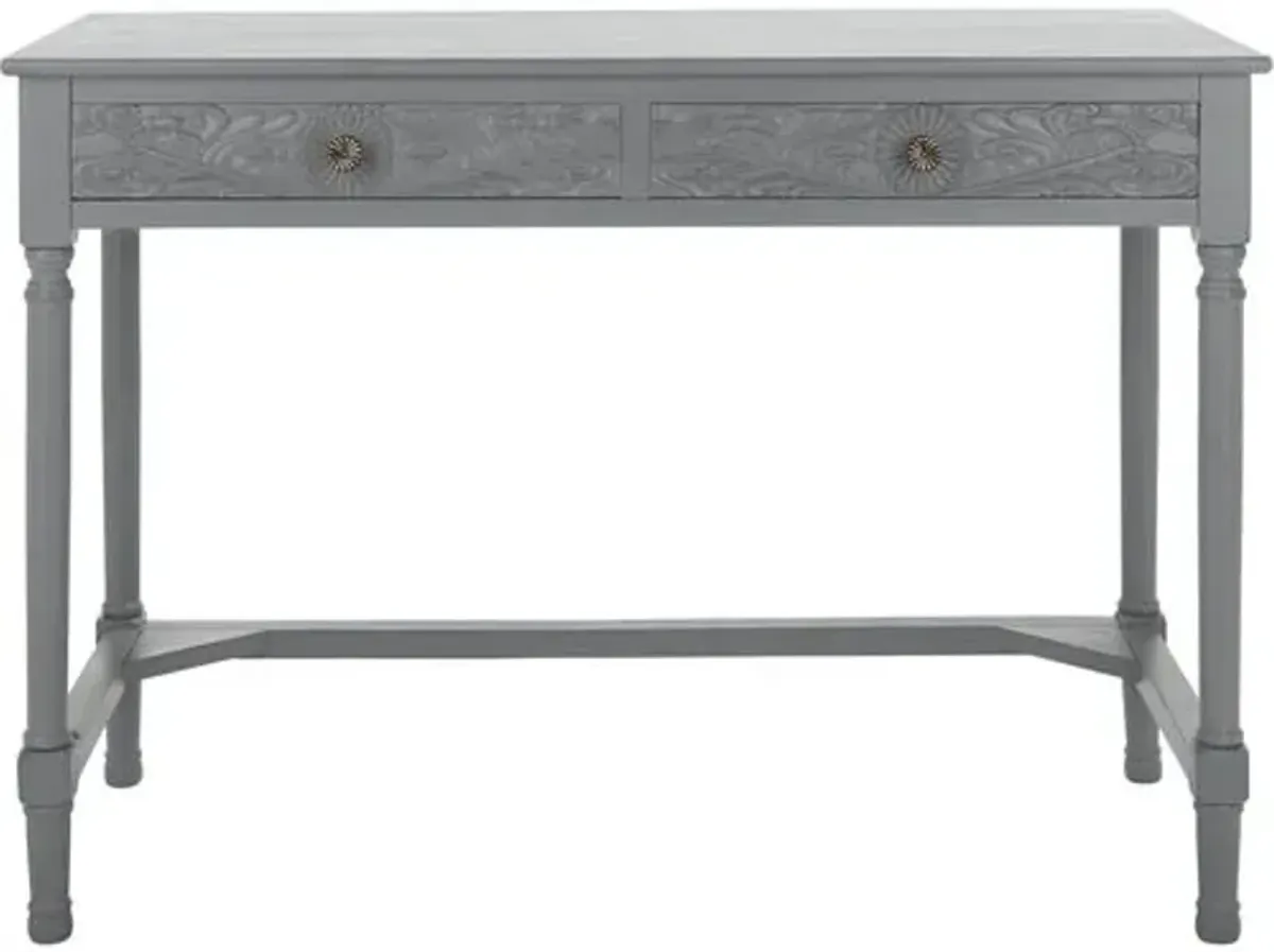 Luana 2-Drawer Desk - Distressed Gray