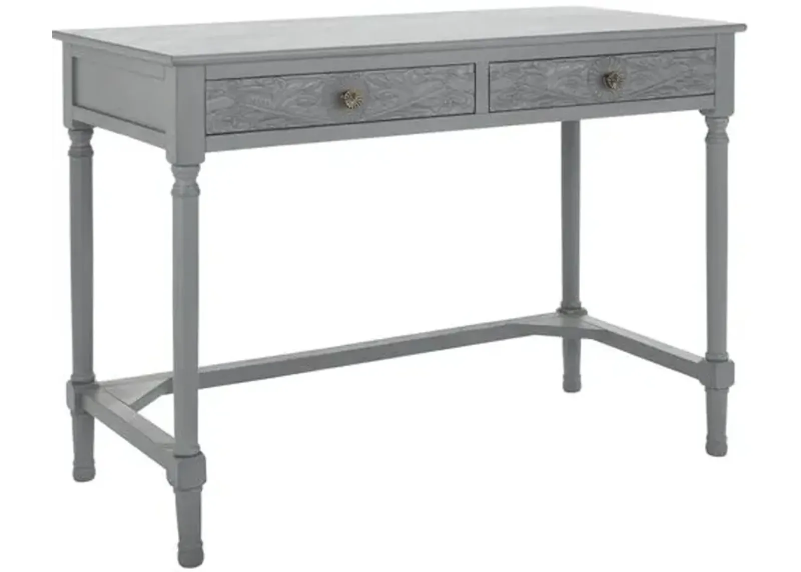 Luana 2-Drawer Desk - Distressed Gray