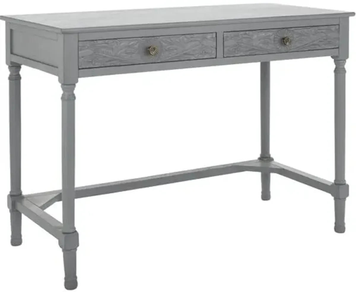 Luana 2-Drawer Desk - Distressed Gray