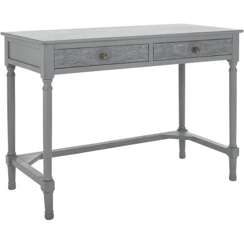 Luana 2-Drawer Desk - Distressed Gray