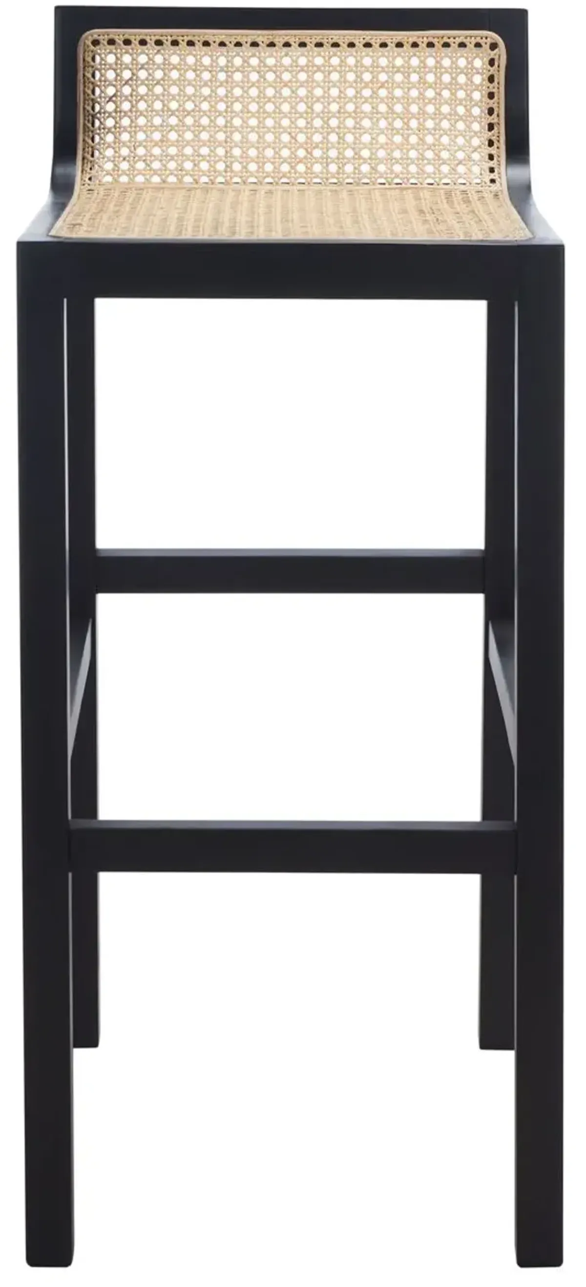 Addison Low Back Cane Barstool - Black