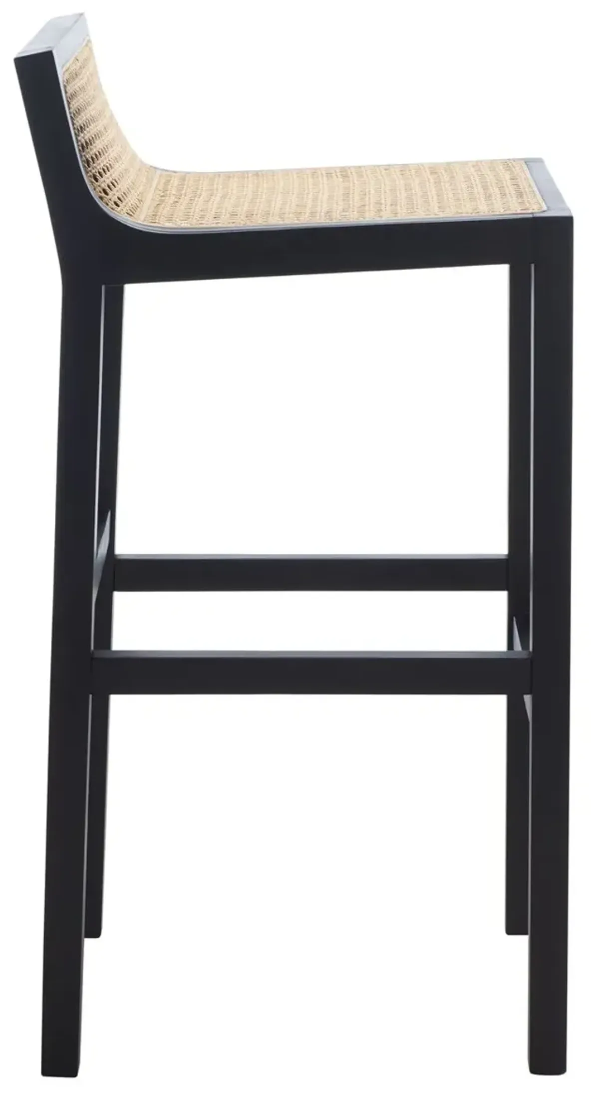 Addison Low Back Cane Barstool - Black