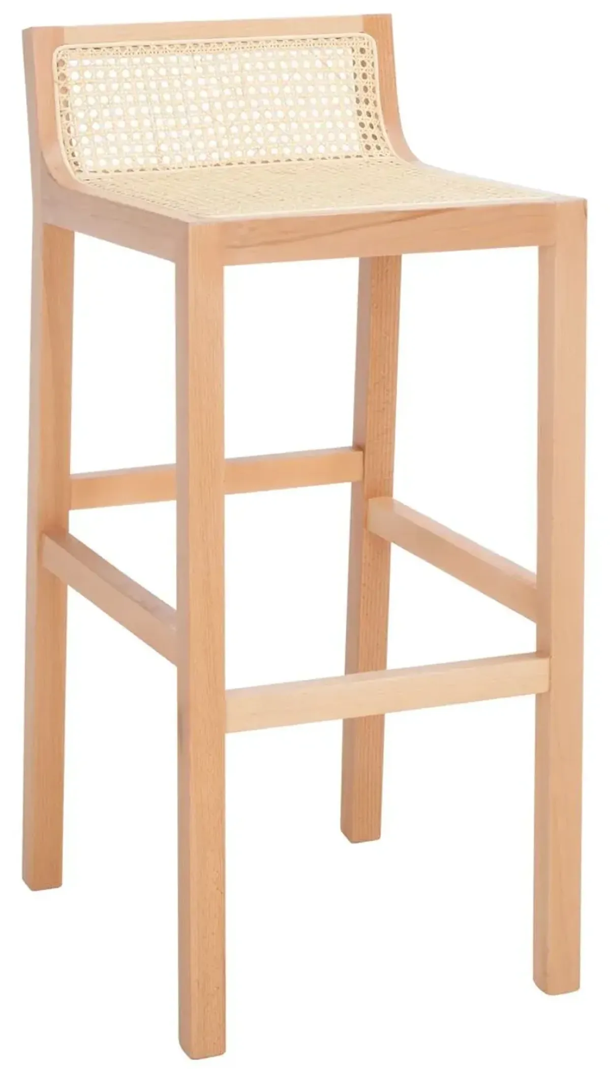 Addison Low Back Cane Barstool - Beige