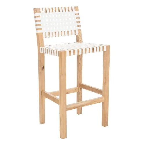 Vince Leather Counter Stool - White