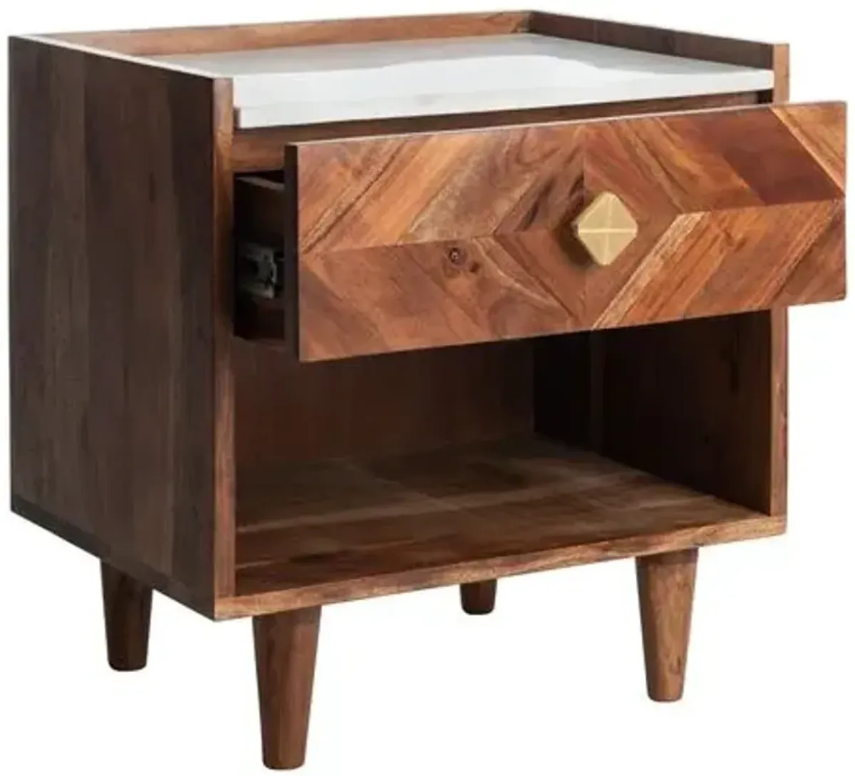 Emma 1-Drawer Nightstand - Walnut