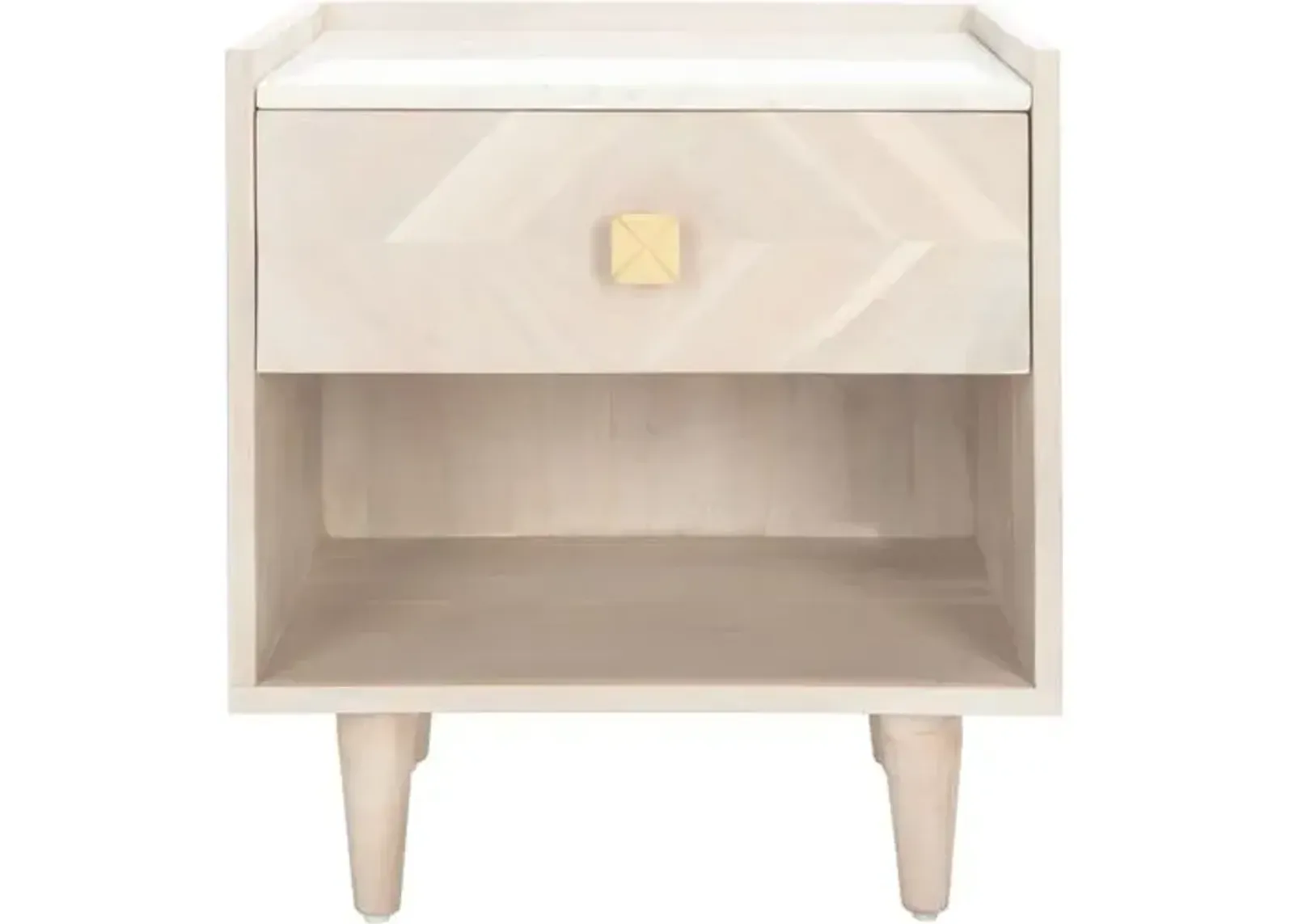 Emma 1-Drawer Nightstand - Whitewash