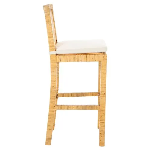 Nicola Cane Barstool - Natural - White