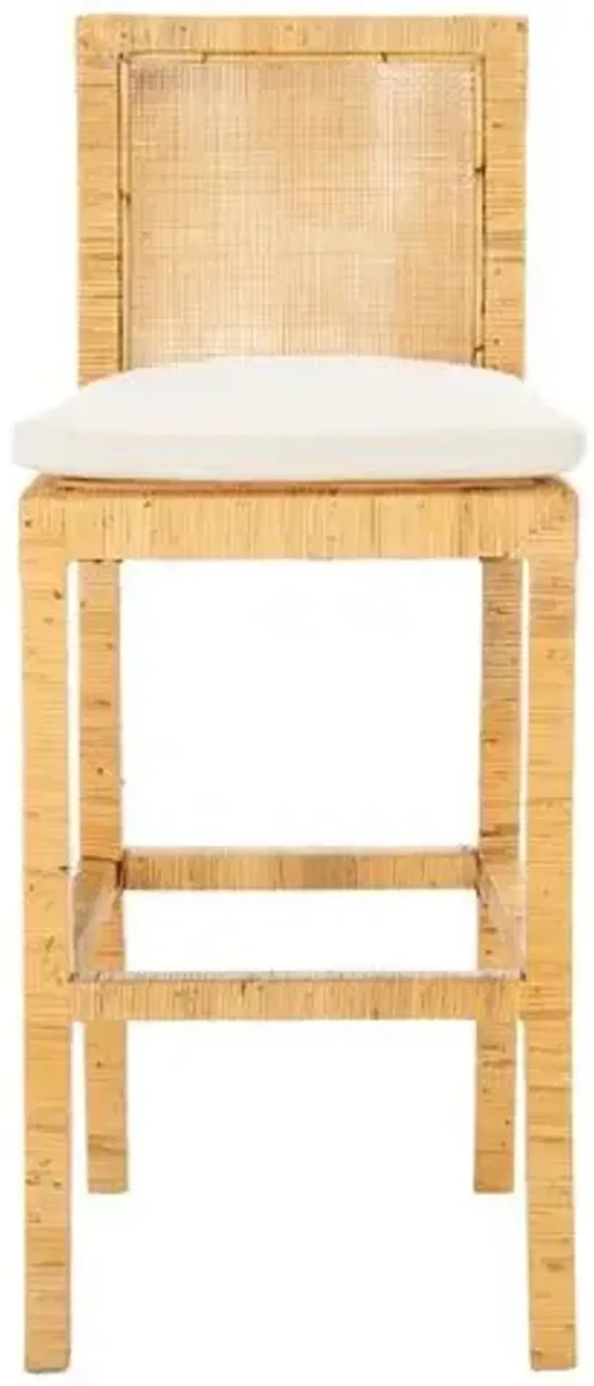 Nicola Cane Barstool - Natural - White