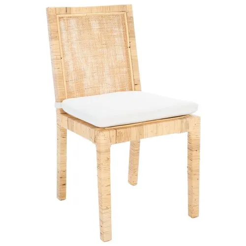 Set of 2 Nicola Cane Dining Chairs - Natural - White