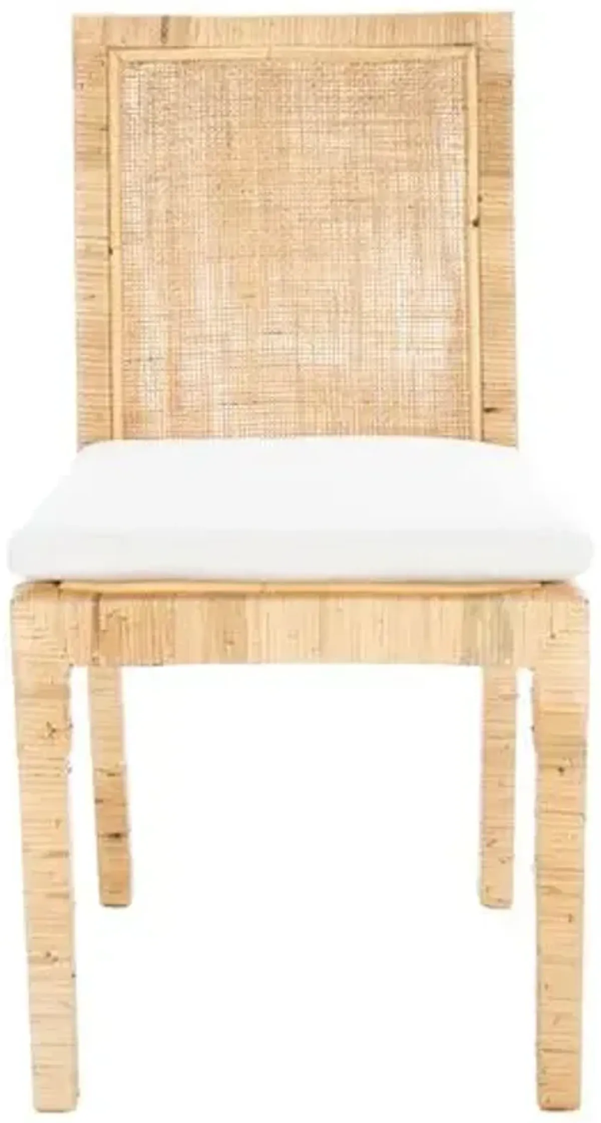 Set of 2 Nicola Cane Dining Chairs - Natural - White