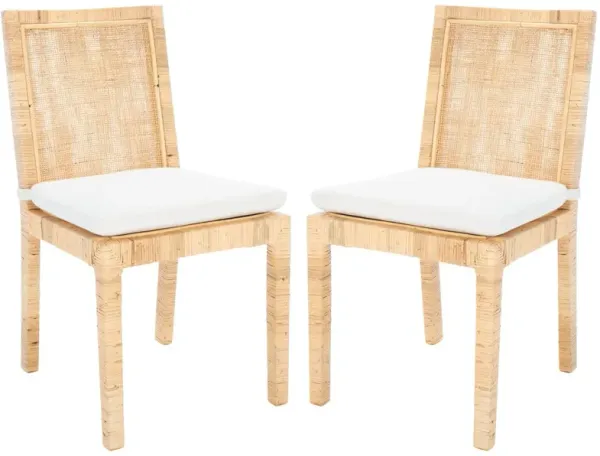 S/2 Nicola Cane Dining Chairs, Natural