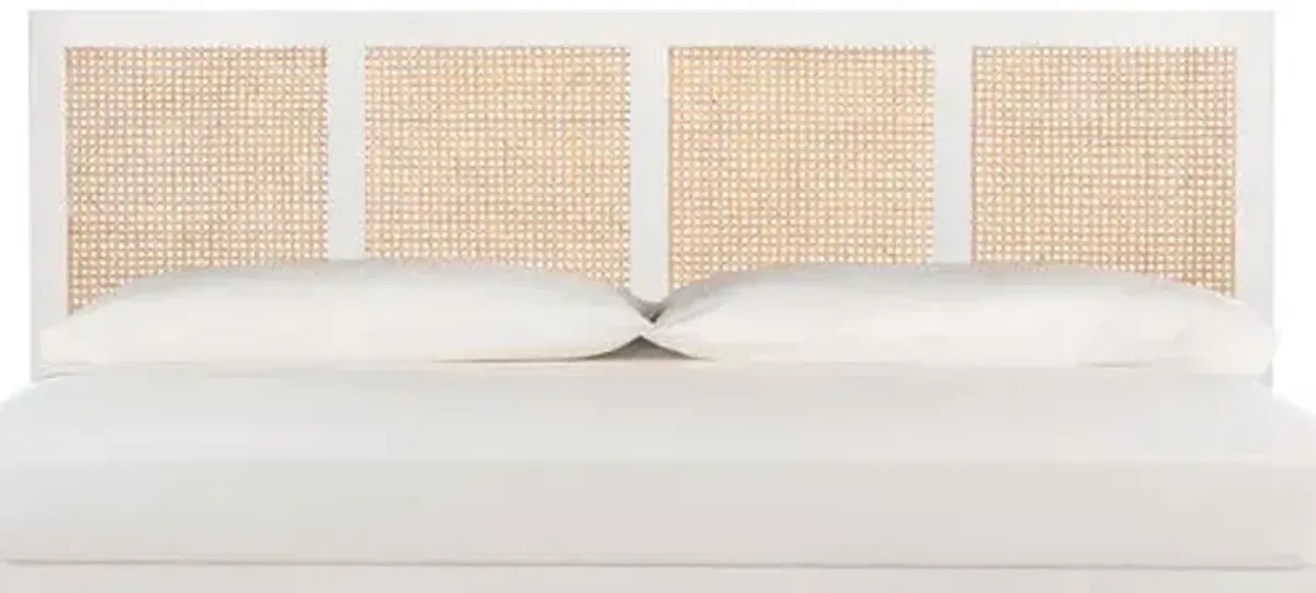 Addison Cane Headboard - White Wash