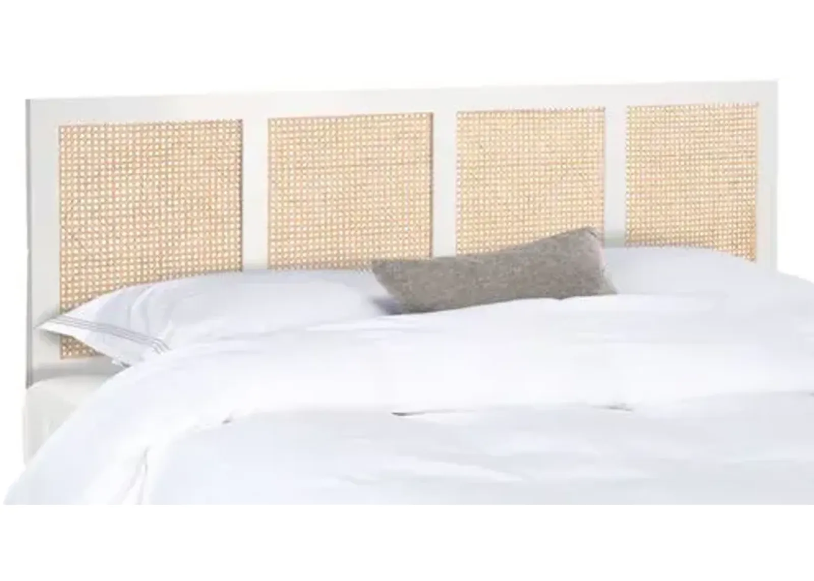 Addison Cane Headboard - White Wash