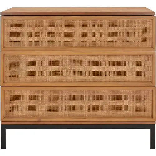 Miranda 3-Drawer Rattan Chest - Natural - Beige