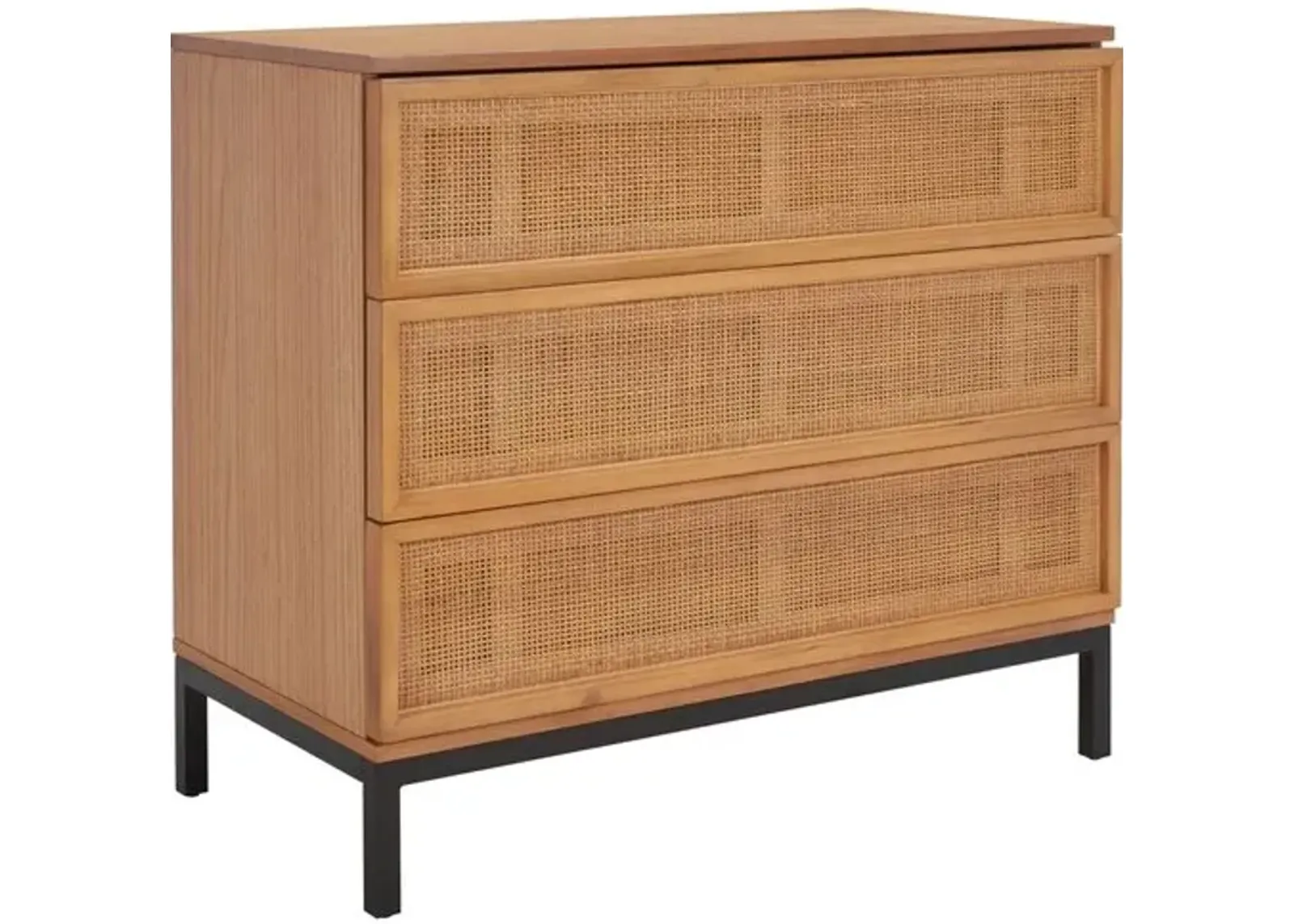 Miranda 3-Drawer Rattan Chest - Natural - Beige