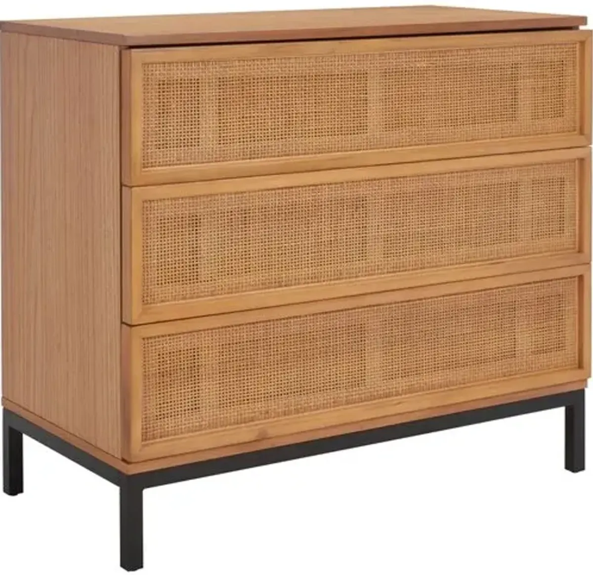 Miranda 3-Drawer Rattan Chest - Beige