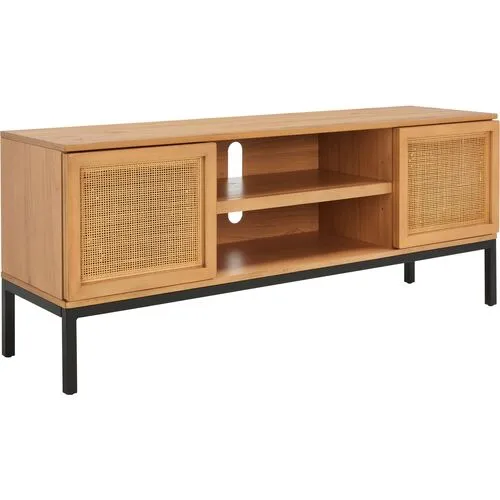 Miranda Rattan Media Stand - Natural - Beige