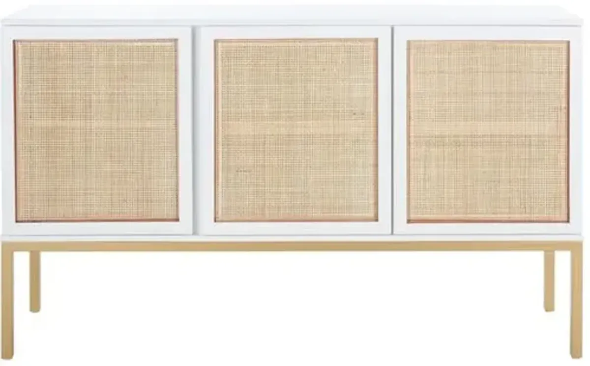 Miranda 3-Door Rattan Sideboard - White