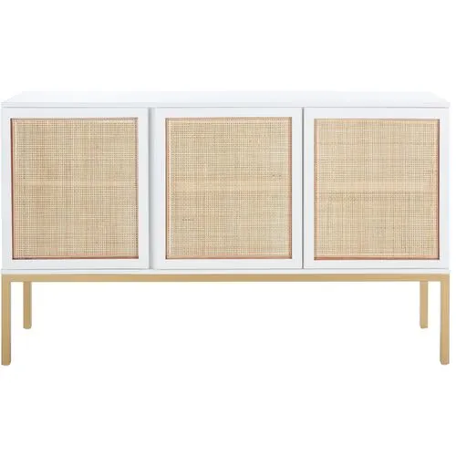 Miranda 3-Door Rattan Sideboard - White/Natural