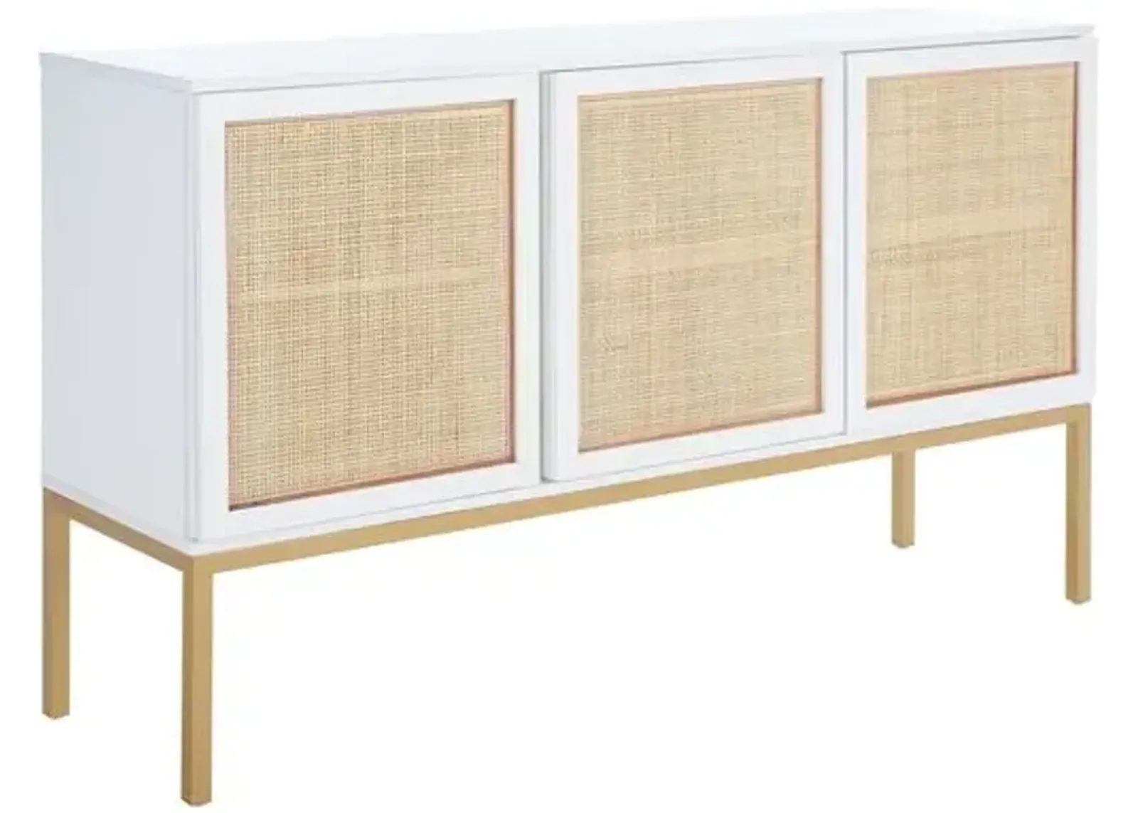 Miranda 3-Door Rattan Sideboard - White/Natural