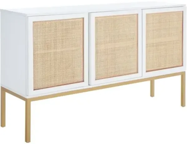 Miranda 3-Door Rattan Sideboard - White