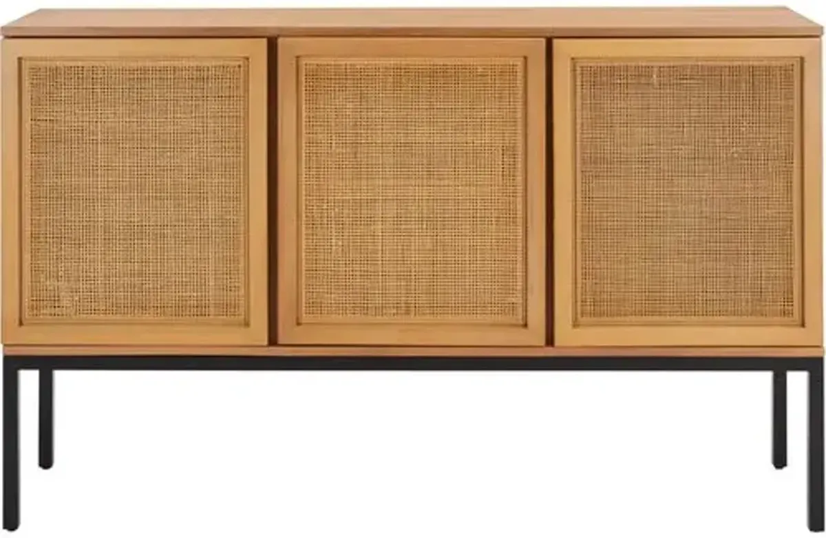 Miranda 3-Door Rattan Sideboard - Natural - Brown