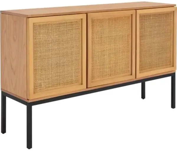Miranda 3-Door Rattan Sideboard - Brown
