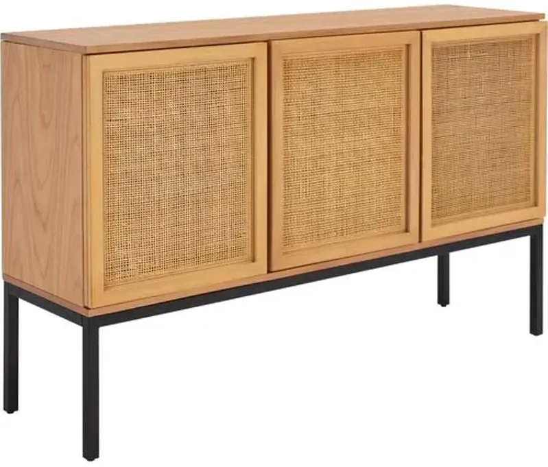 Miranda 3-Door Rattan Sideboard - Natural - Brown