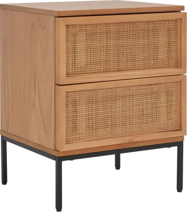 Miranda 2 Drawer Rattan Nightstand