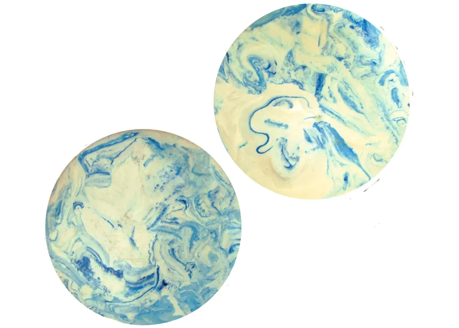 Organic Modern Swirl Serving Plates Pair - Chez Vous - Blue