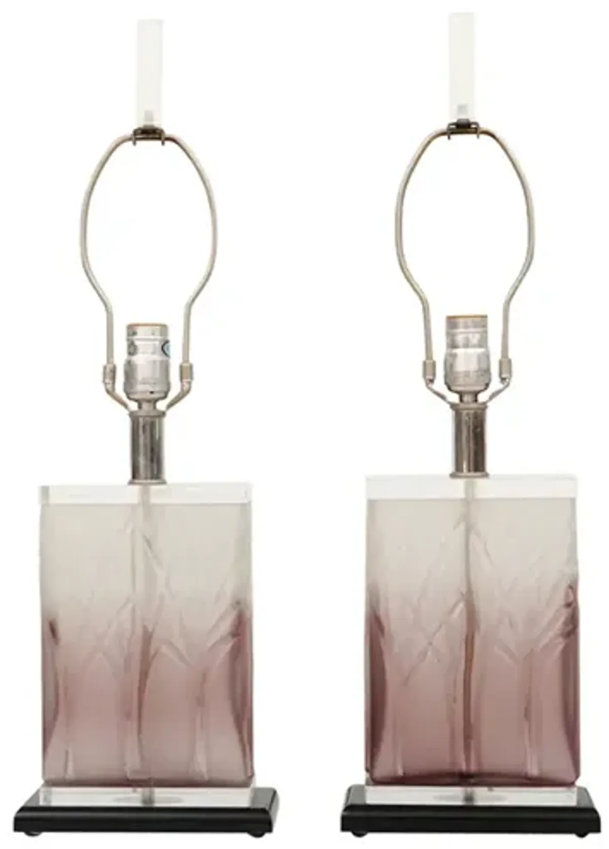 Purple Lucite Table Lamps - a Pair - Interesting Things