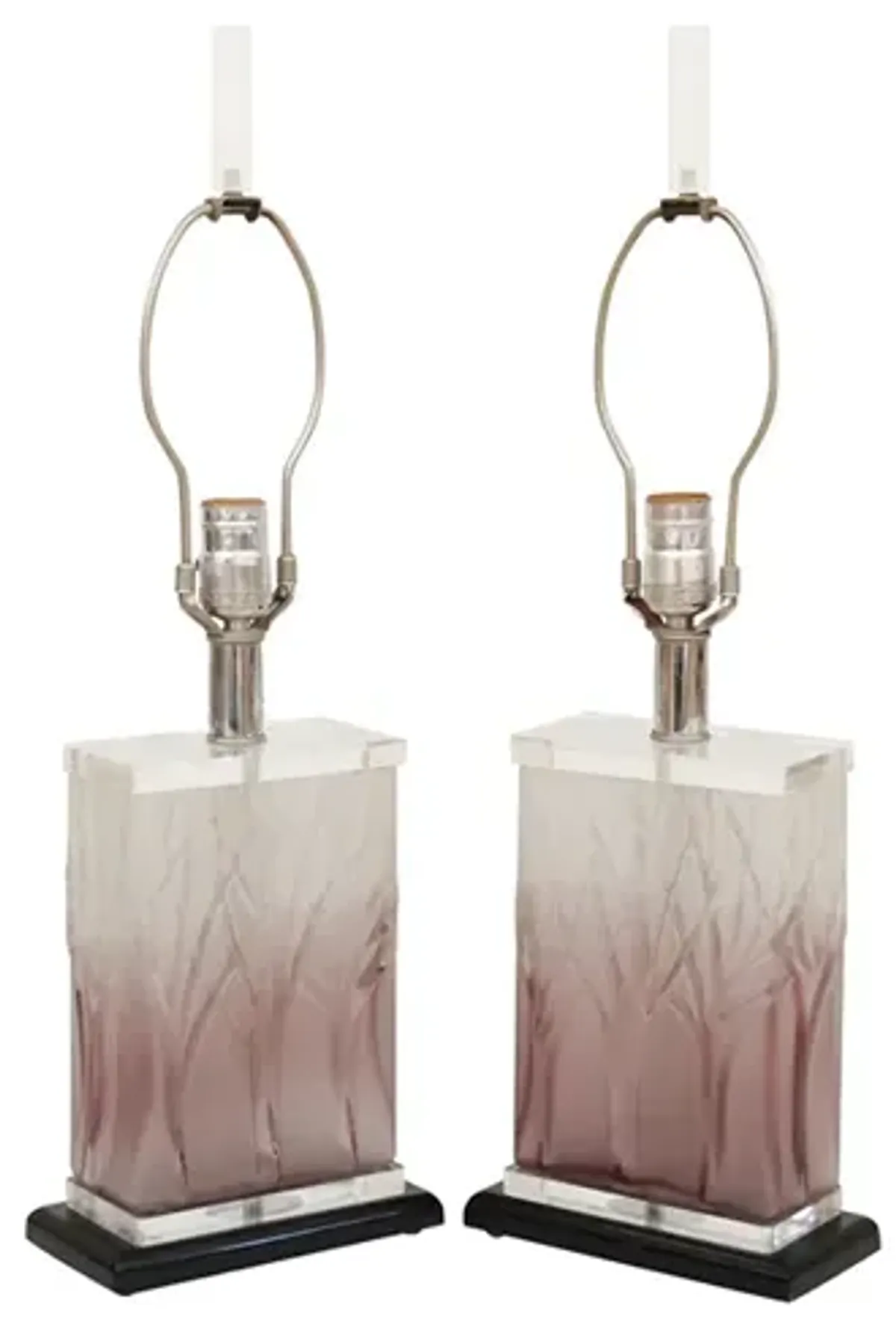 Purple Lucite Table Lamps - a Pair - Interesting Things