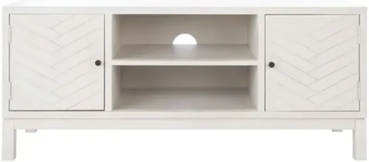 Aliya 2-Door Media Stand - White