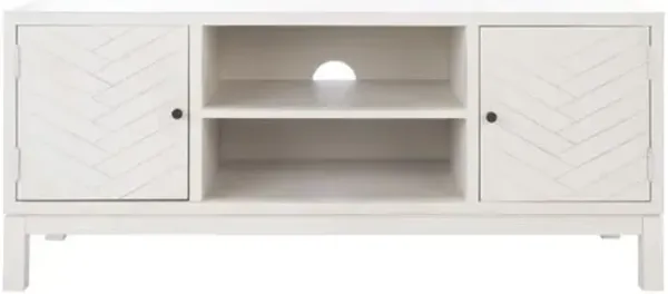 Aliya 2-Door Media Stand - White