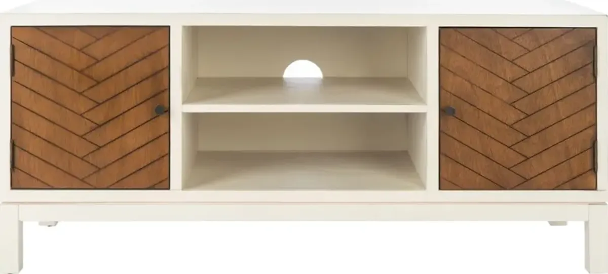 Aliya 2-Door Media Stand - White
