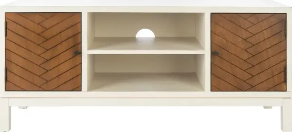 Aliya 2-Door Media Stand - White