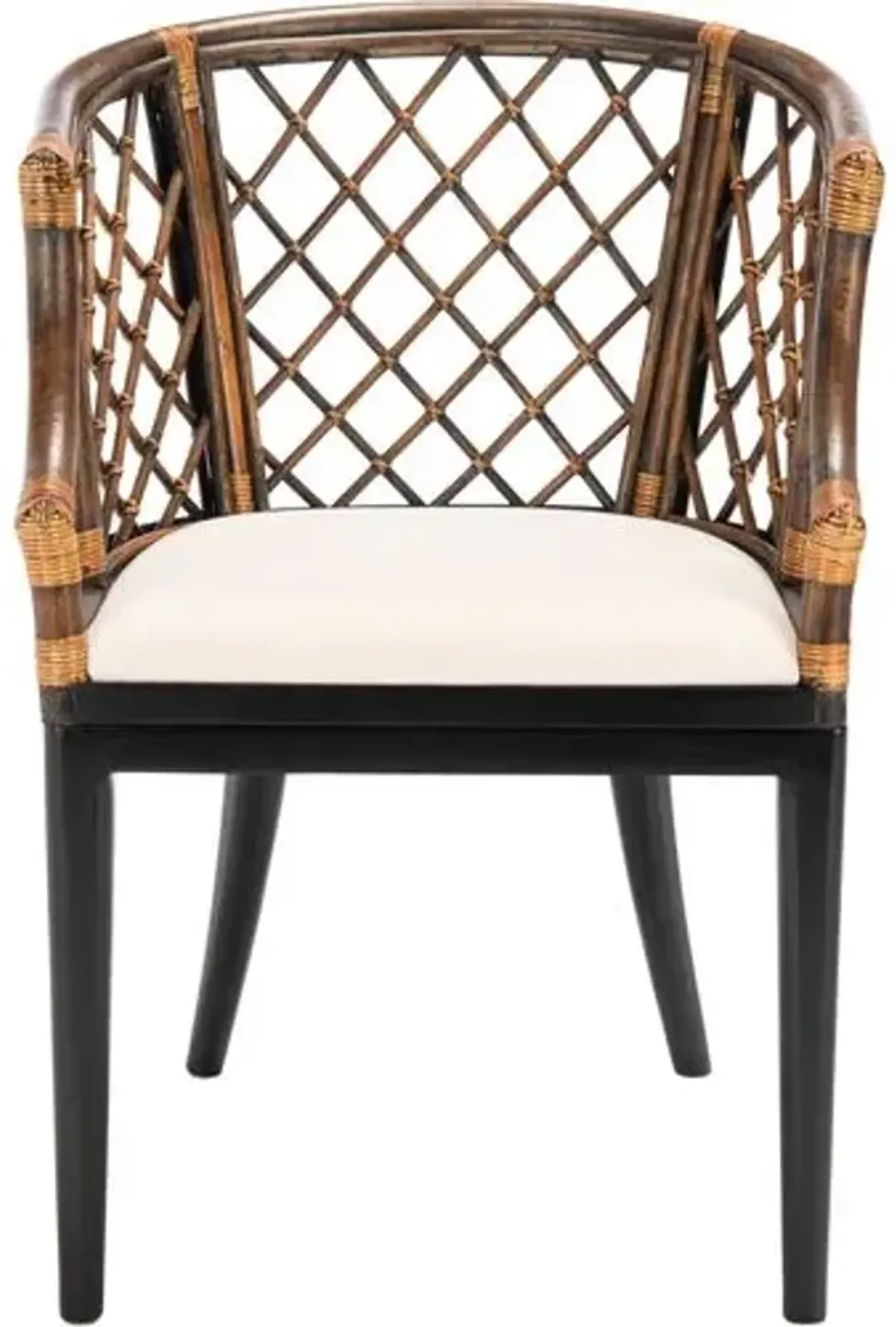 Nala Rattan Armchair - Brown/Black - White