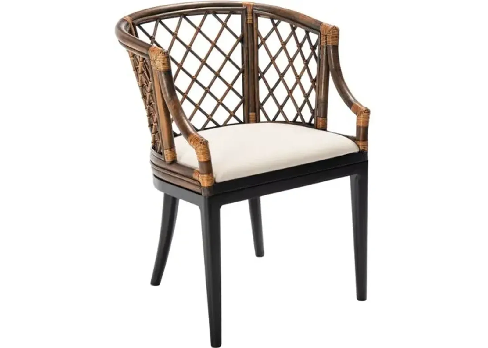 Nala Rattan Armchair - Brown/Black - White