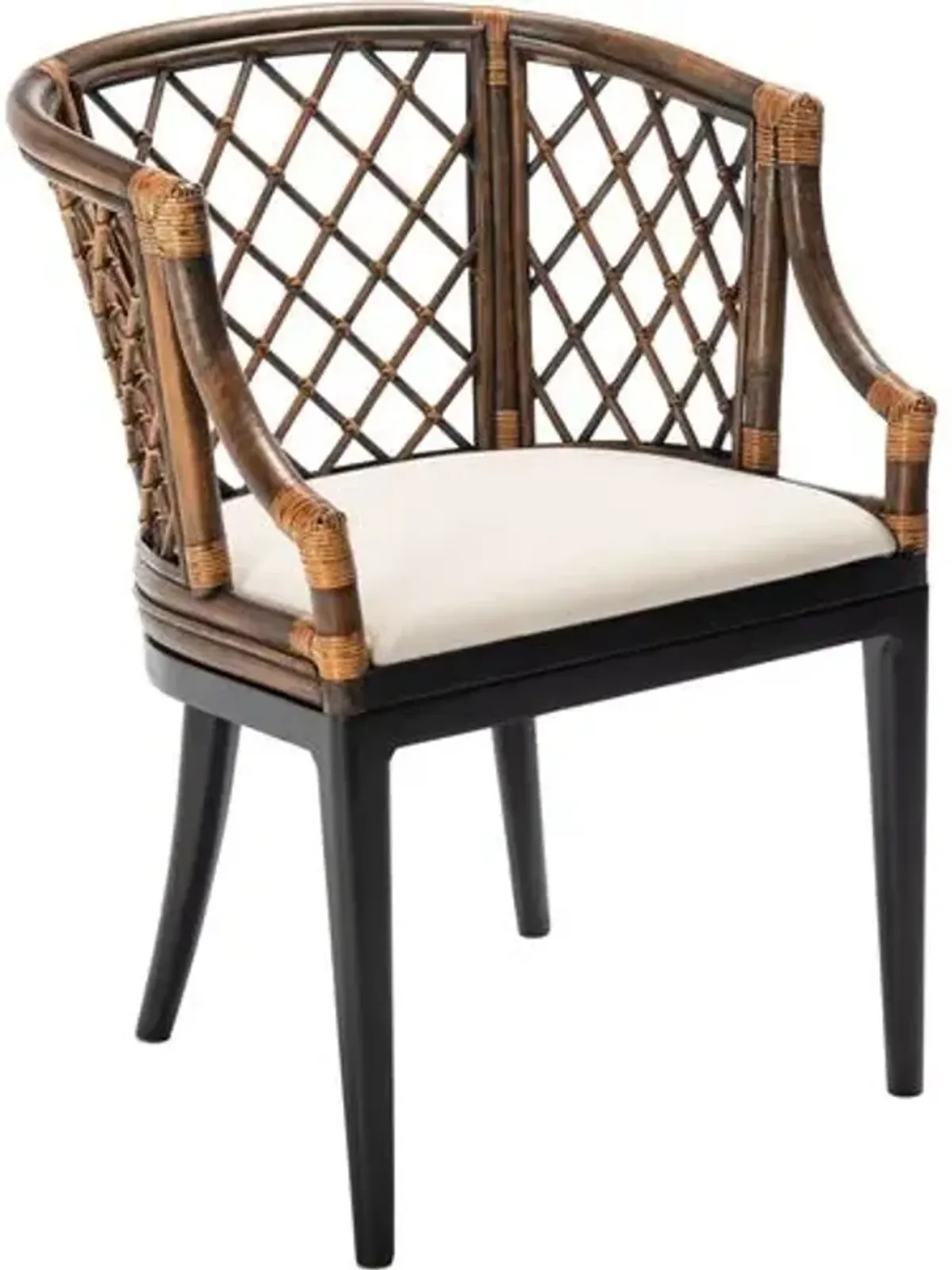 Nala Rattan Armchair - Brown/Black - White