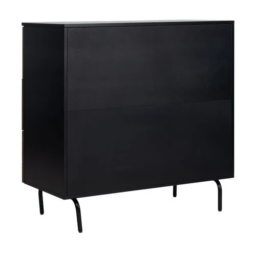 June 3-Drawer Dresser - Black/Walnut