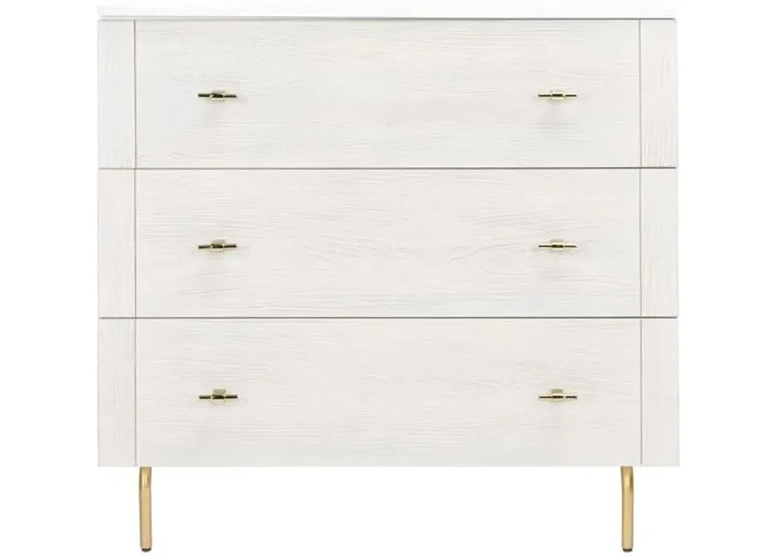 June 3-Drawer Dresser - White/White Washe