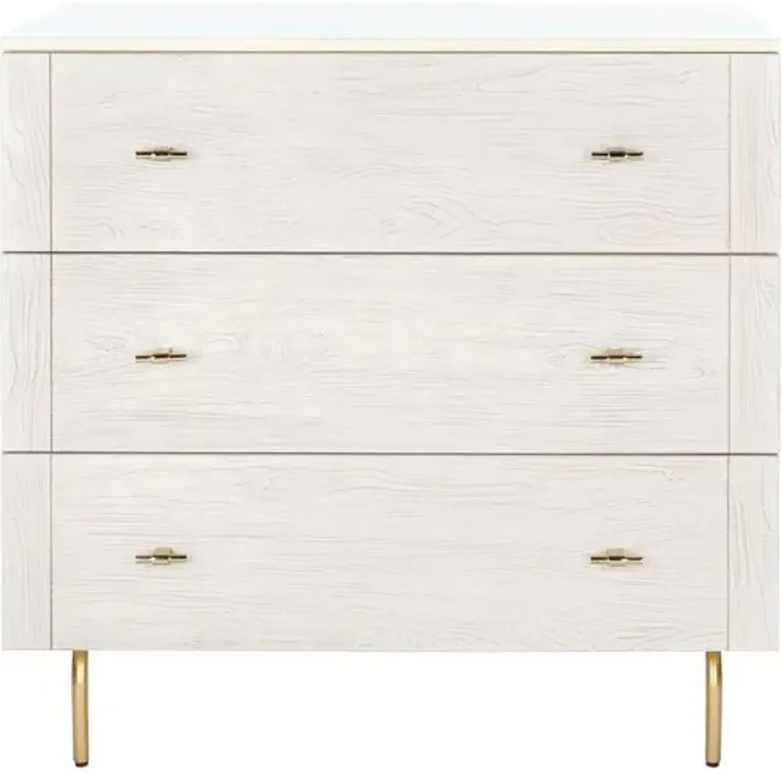 June 3-Drawer Dresser - Cream/White Washed