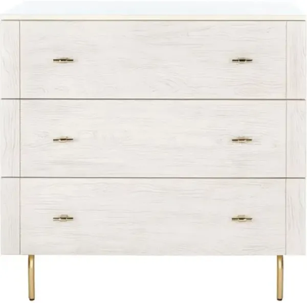 June 3-Drawer Dresser - White