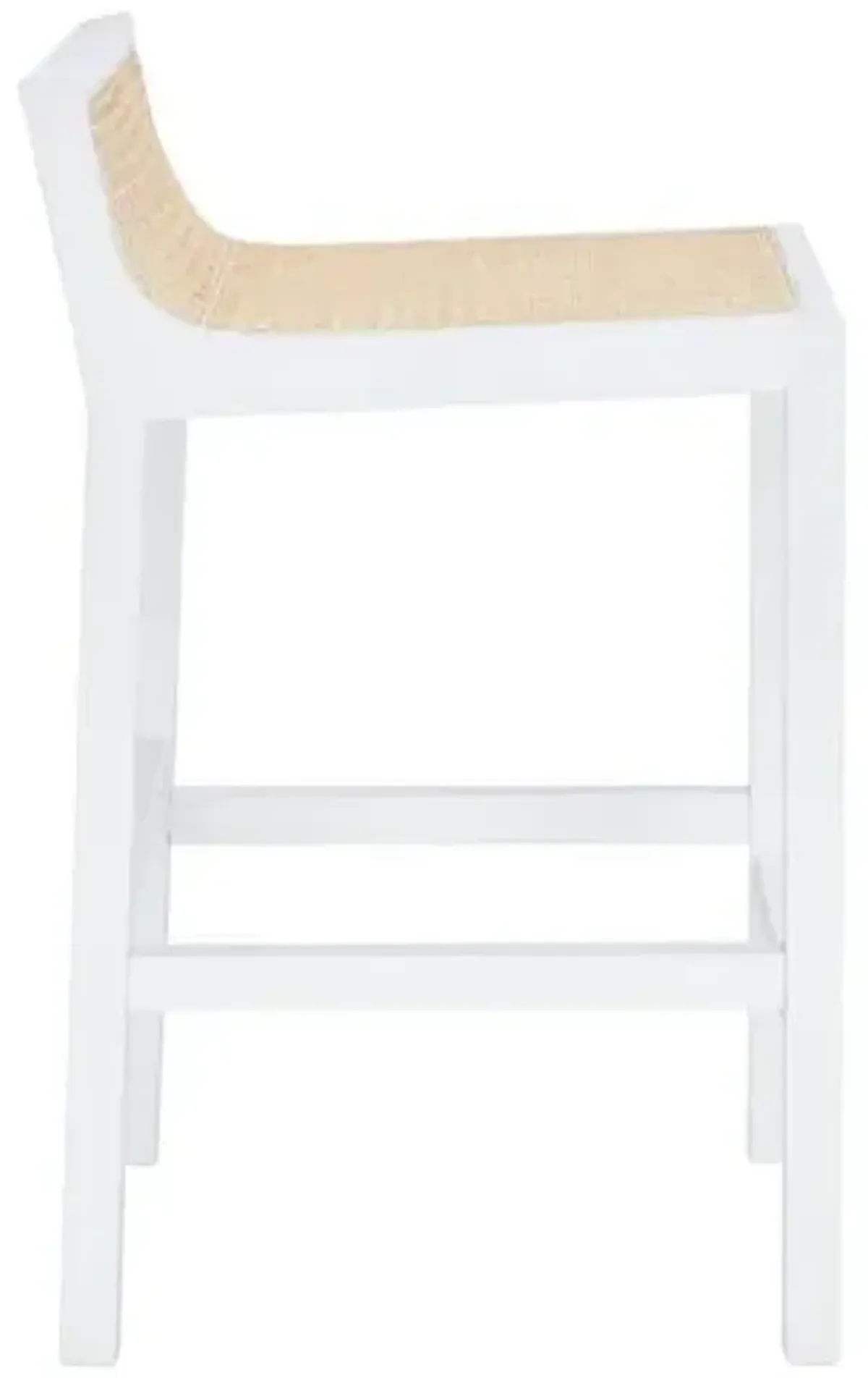 Addison Low Back Cane Counter Stool - White