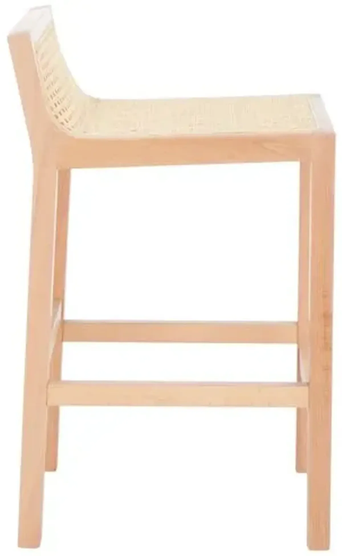 Addison Low Back Cane Counter Stool - Natural