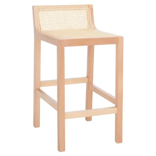 Addison Low Back Cane Counter Stool - Natural