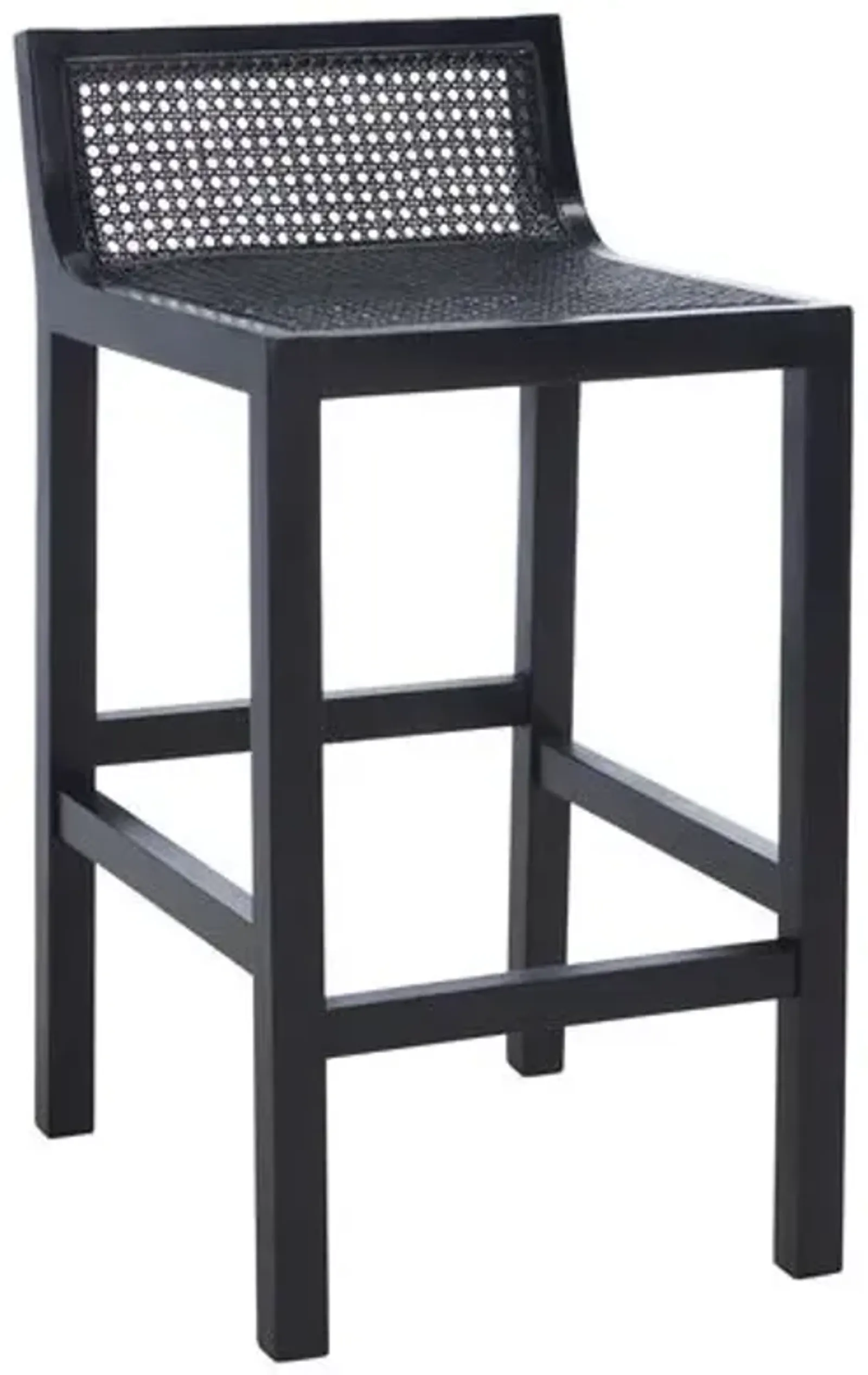 Addison Low Back Cane Counter Stool - Noir