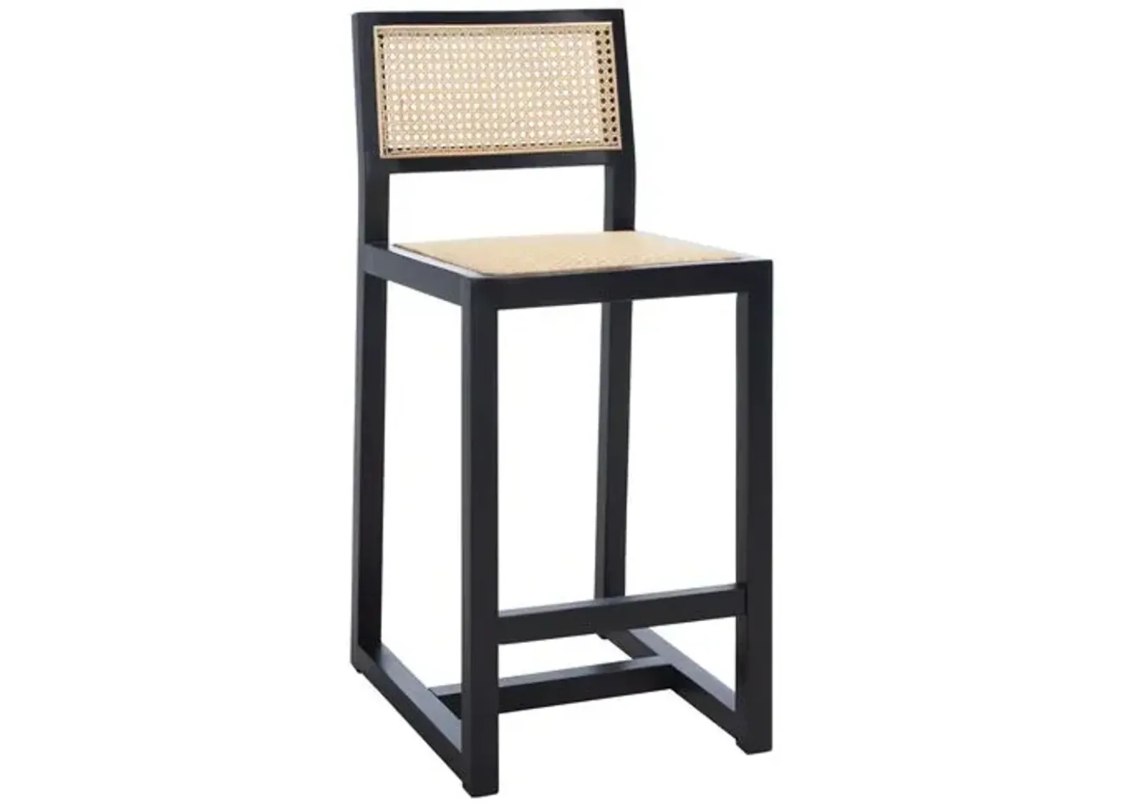 Addison Rattan Counter Stool - Black