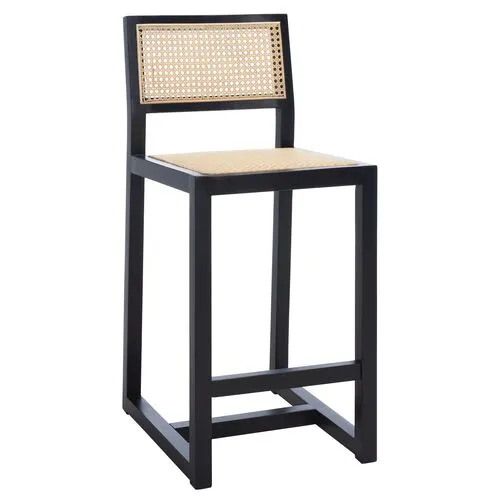 Addison Rattan Counter Stool - Black