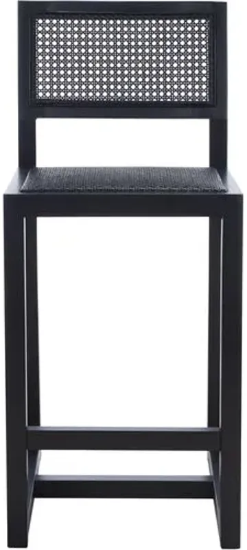 Addison Cane Counter Stool - Noir